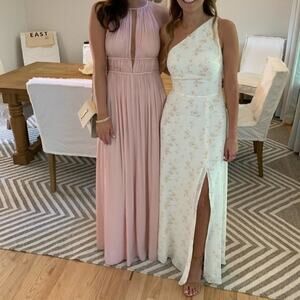 NWT Reformation Floral Maxi Dress One Shoulder Neutral bridal slit Evelyn 6